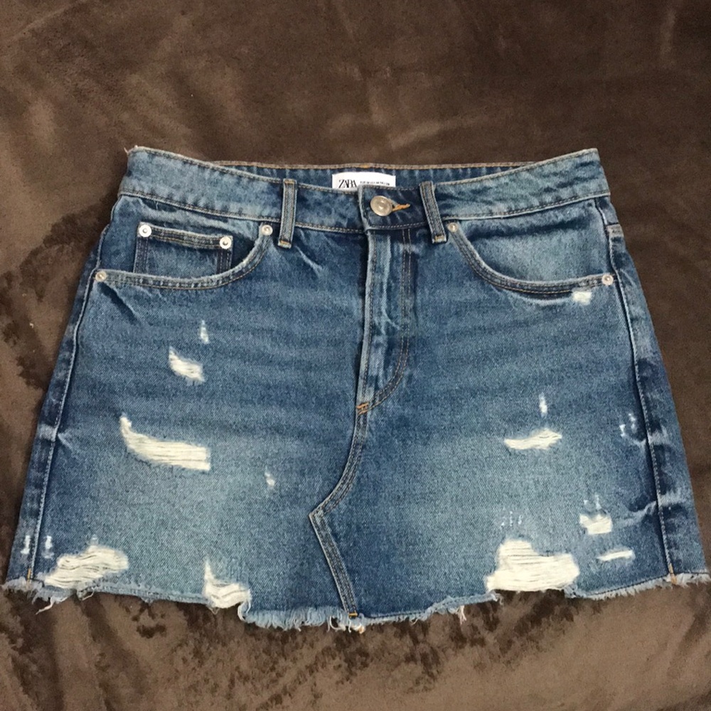 Zara denim mini skirt